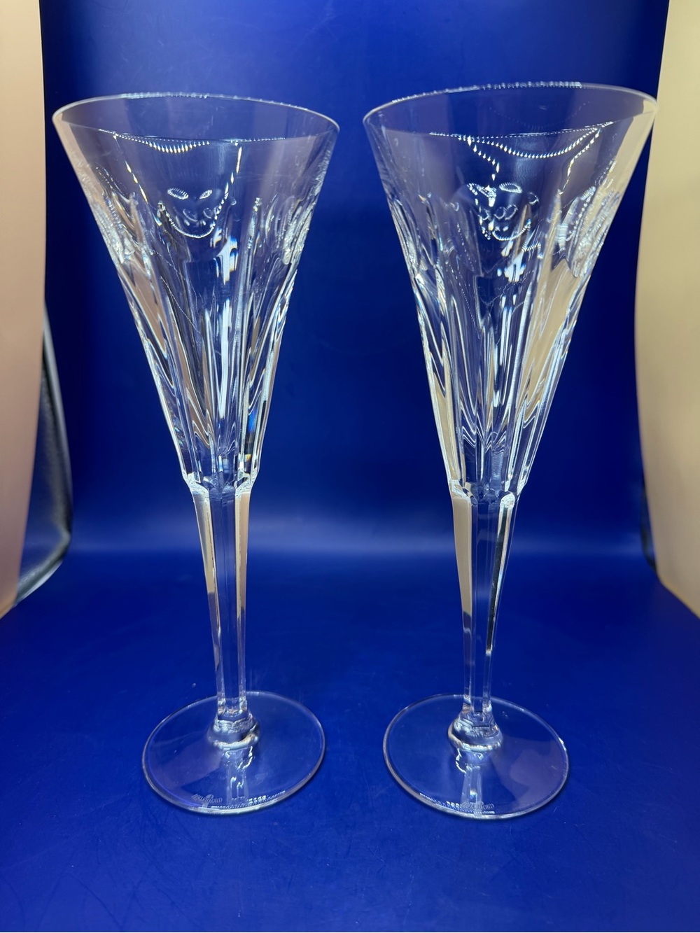 Waterford Crystal Millennium Collection Champagne Flutes. Love Pattern.